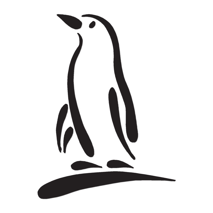 Penguin Drawing - Vinyl Decal Sticker - Multiple Color & Sizes